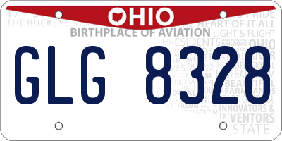 OH license plate GLG8328
