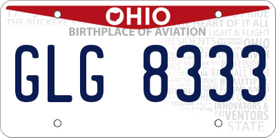 OH license plate GLG8333