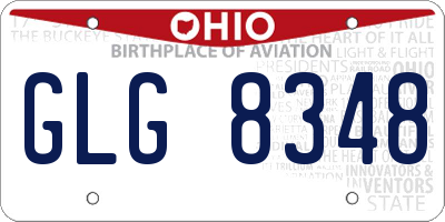 OH license plate GLG8348