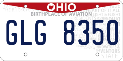OH license plate GLG8350