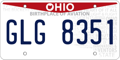 OH license plate GLG8351