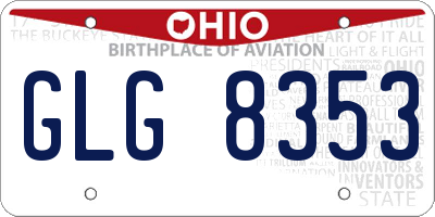 OH license plate GLG8353