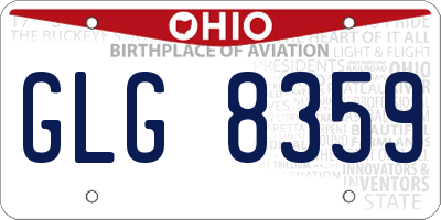 OH license plate GLG8359