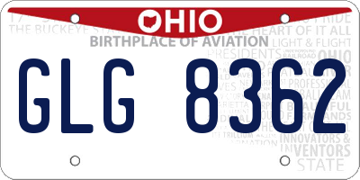 OH license plate GLG8362