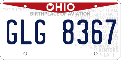 OH license plate GLG8367