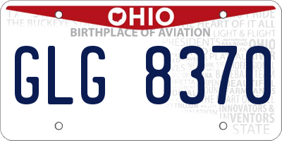 OH license plate GLG8370
