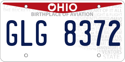 OH license plate GLG8372
