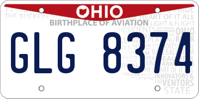 OH license plate GLG8374