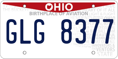 OH license plate GLG8377