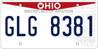 OH license plate GLG8381