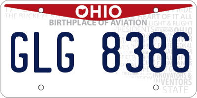 OH license plate GLG8386