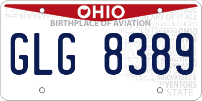 OH license plate GLG8389