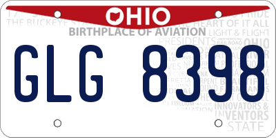 OH license plate GLG8398