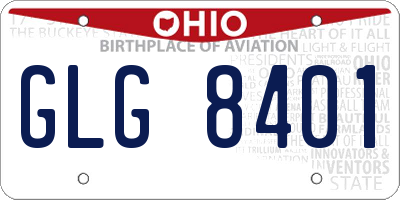 OH license plate GLG8401