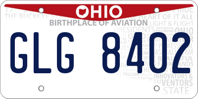 OH license plate GLG8402