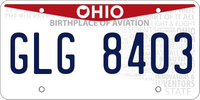 OH license plate GLG8403