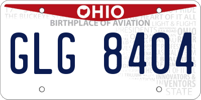 OH license plate GLG8404