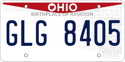 OH license plate GLG8405