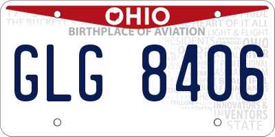 OH license plate GLG8406
