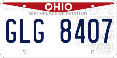 OH license plate GLG8407