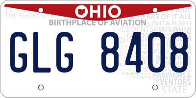 OH license plate GLG8408