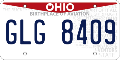 OH license plate GLG8409