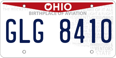 OH license plate GLG8410