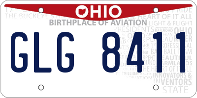 OH license plate GLG8411