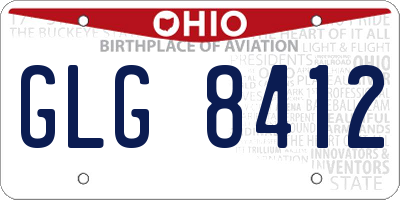 OH license plate GLG8412