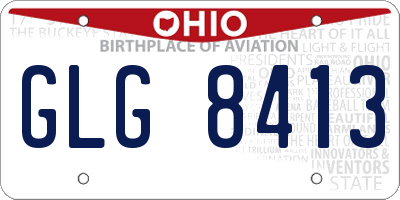 OH license plate GLG8413