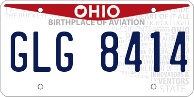OH license plate GLG8414