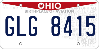 OH license plate GLG8415