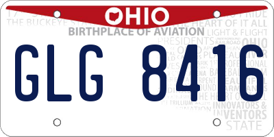 OH license plate GLG8416