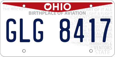 OH license plate GLG8417