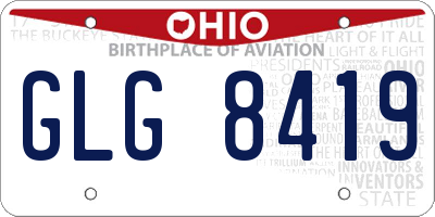 OH license plate GLG8419