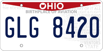OH license plate GLG8420