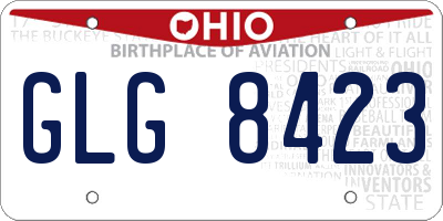 OH license plate GLG8423