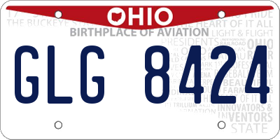 OH license plate GLG8424