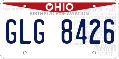 OH license plate GLG8426