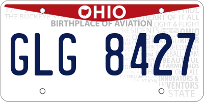 OH license plate GLG8427