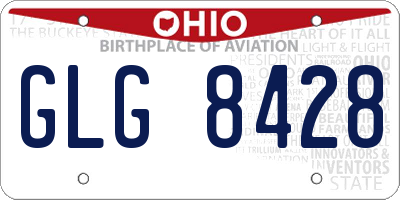 OH license plate GLG8428