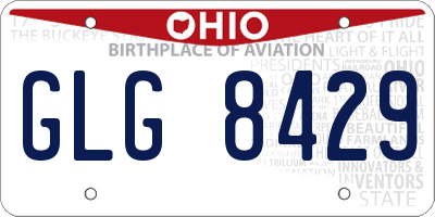 OH license plate GLG8429