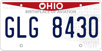 OH license plate GLG8430