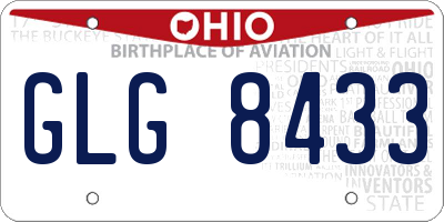 OH license plate GLG8433
