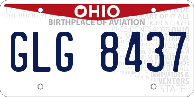 OH license plate GLG8437