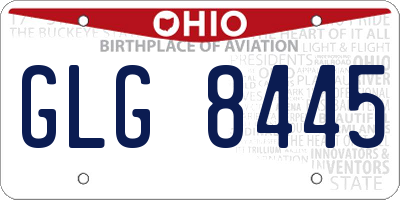 OH license plate GLG8445