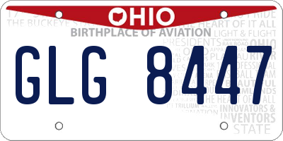 OH license plate GLG8447