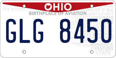 OH license plate GLG8450