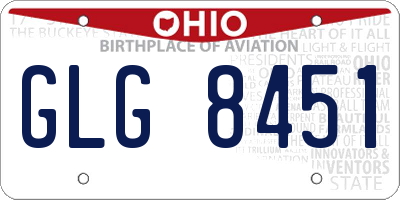 OH license plate GLG8451