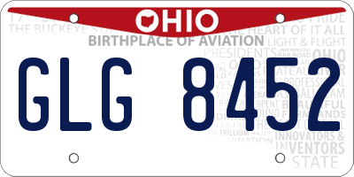 OH license plate GLG8452
